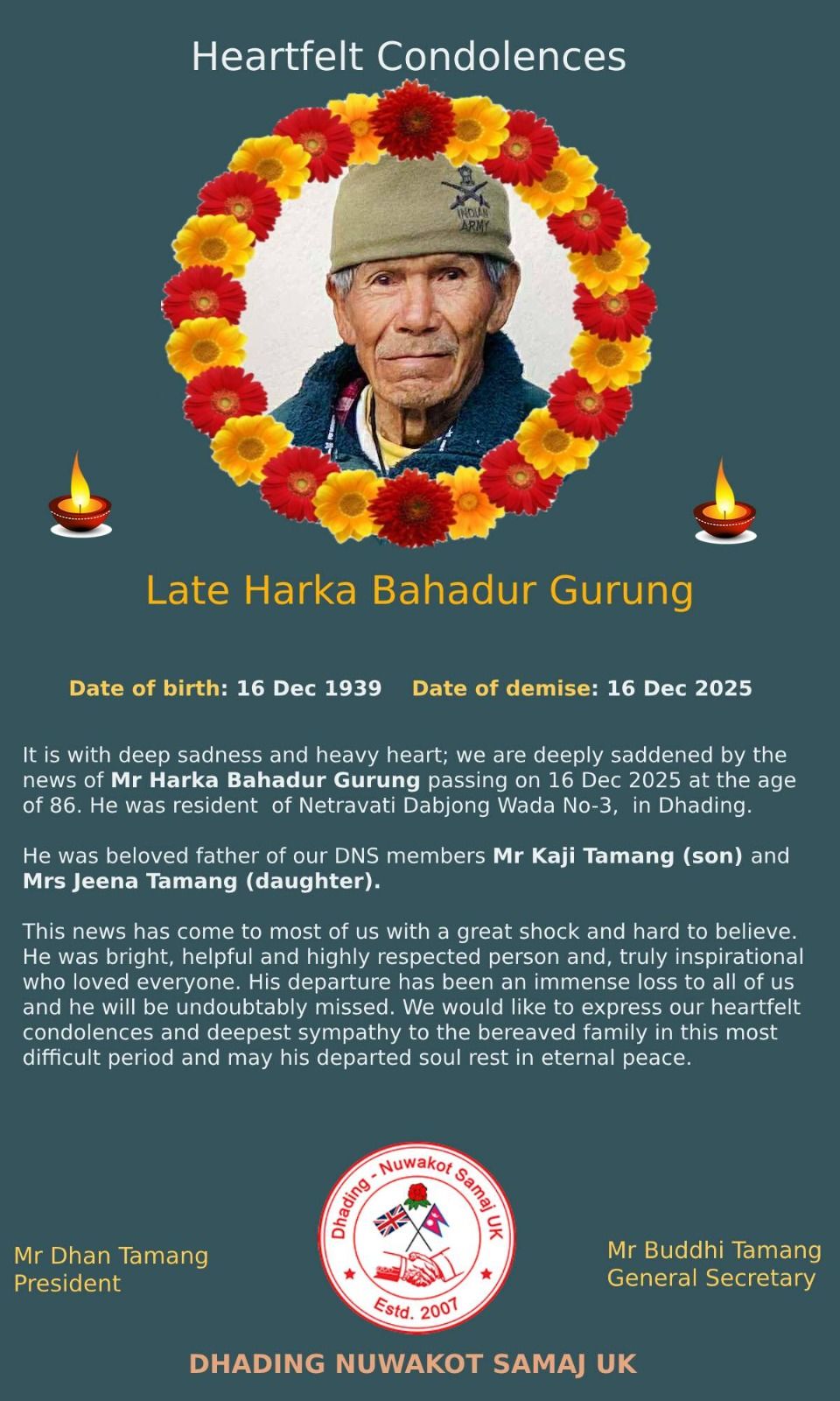 RIP Harka Bahadur Tamang